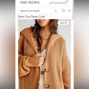 🤎 Free People Swim Too Deep Cardigan size Medium